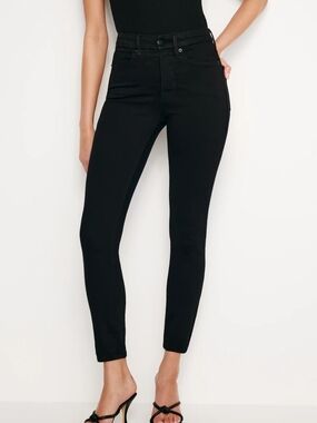 Good American Black High-Rise Skinny Jeans